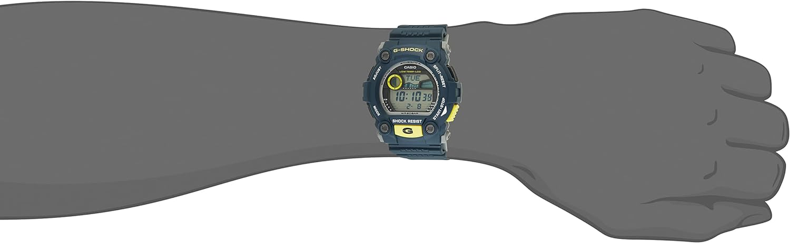 CASIO Men'S G-Shock Tide/Moon Worldtime Digital Watch, Grey Dial, Blue Band image number 3