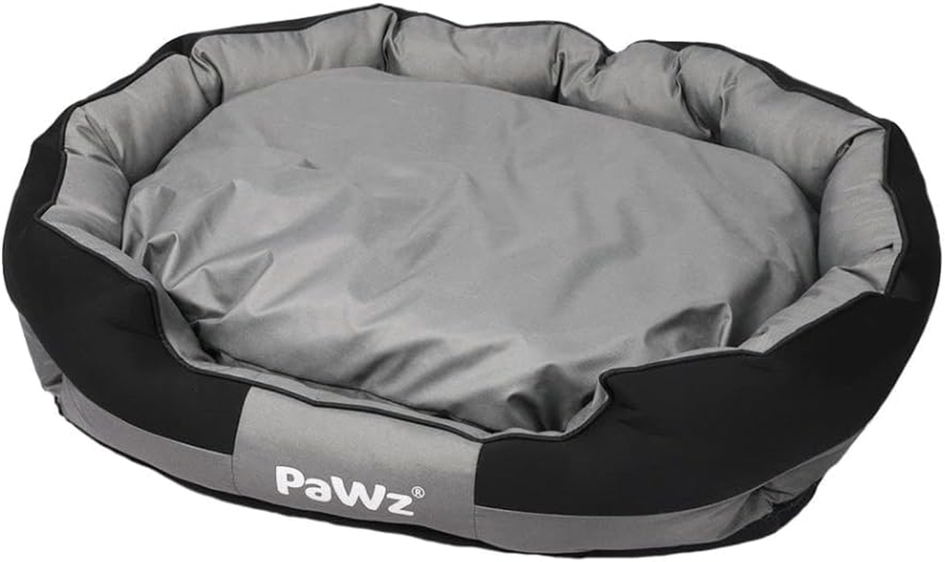 Pawz Waterproof Pet Dog Calming Bed Memory Foam Orthopaedic Removable Washable M, Dog Cat Sofa Bed with Head and Neck Support, Chew Proof Dog Bed, Pet Bed with Removable Cushion, Grey + Black image number 5