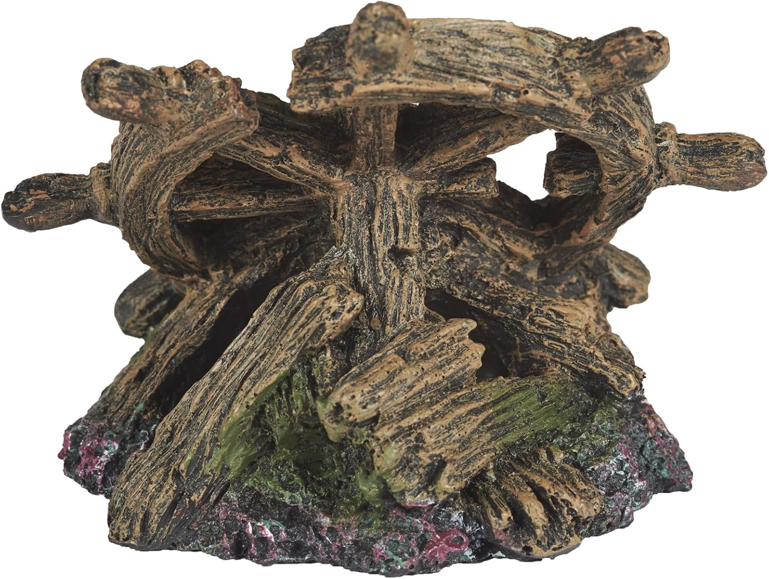 Pet Ting Shipwreck Wheel Aquatic Ornament - Aquarium Decoration - Vivarium Decoration image number 3