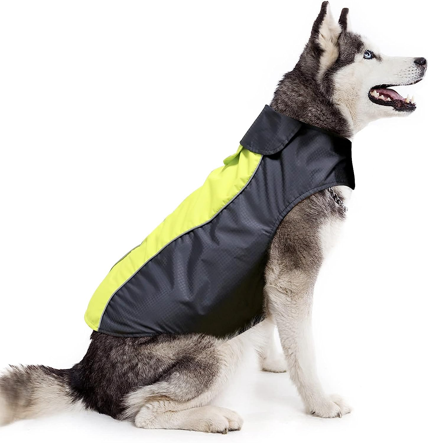 Flashseen Dog Raincoat Waterproof Dog Rain Jacket with Strip Reflective & Leash Hole Winter Dog Vest Warm Rain Coats for Dogs