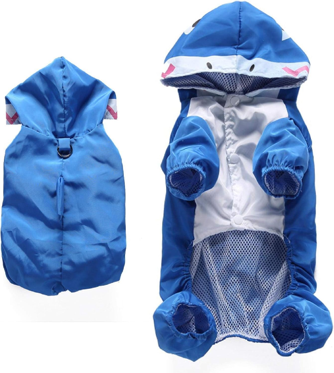 Rabbit Frog Duck Shark Shape Pet Dog Polyester Puppy Waterproof Four-Leg Raincoat Doggie Hooded Rain Gear Jumpsuit Rainwear Suit image number 2