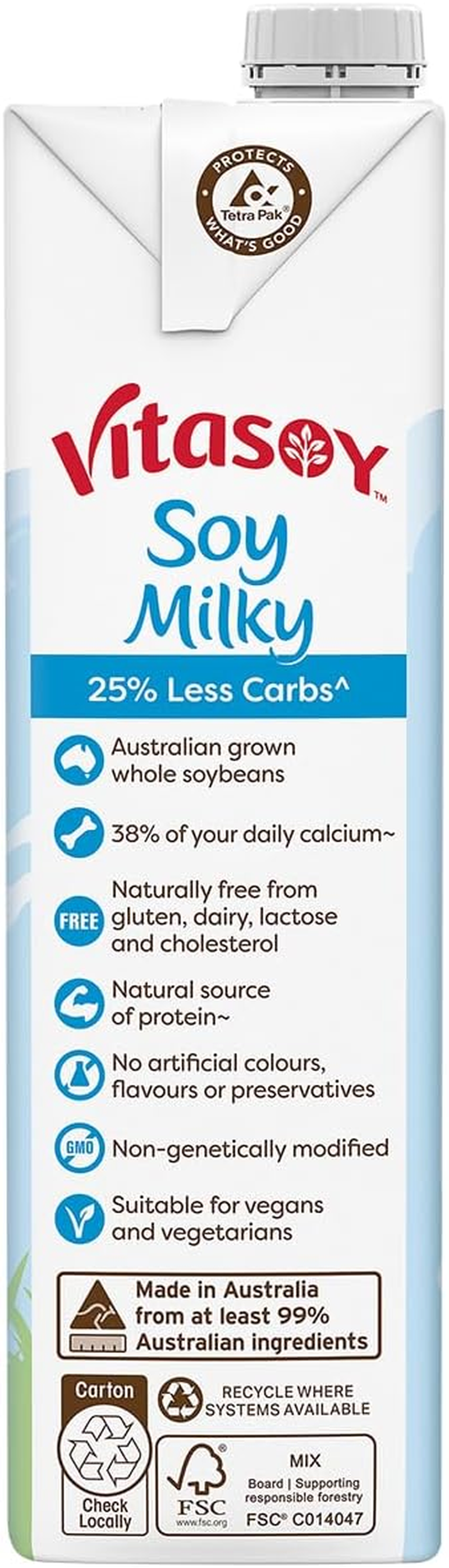Vitasoy Milky Lite Long Life Soy Milk, 1 Litre (Pack of 12) image number 4