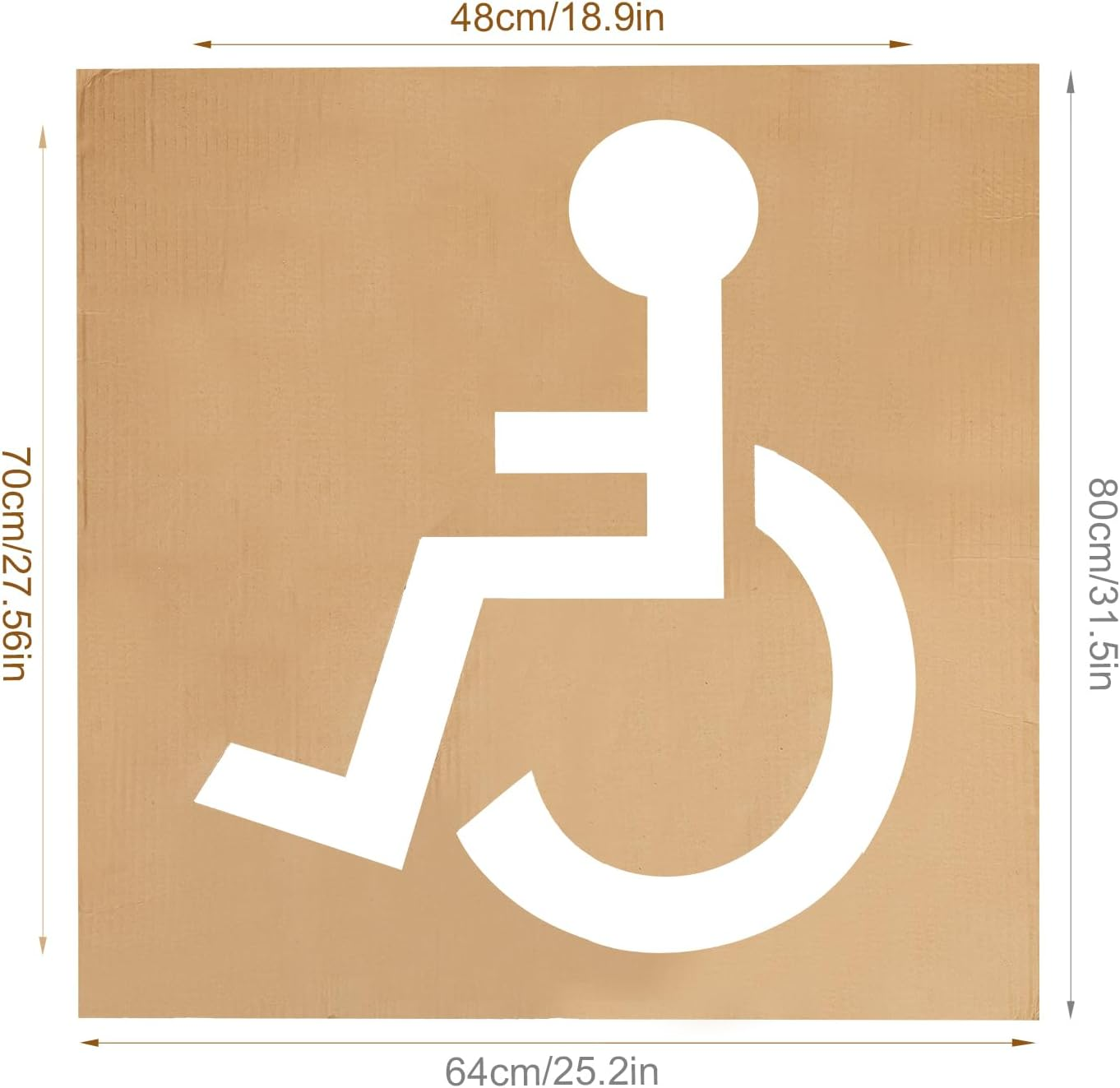 Handicap Stencil for Parking, 31.5X25.2In Reusable Parking Lot Template Handicapped Signs for Parking Lot Garage Pavement Stencils for Painting image number 2