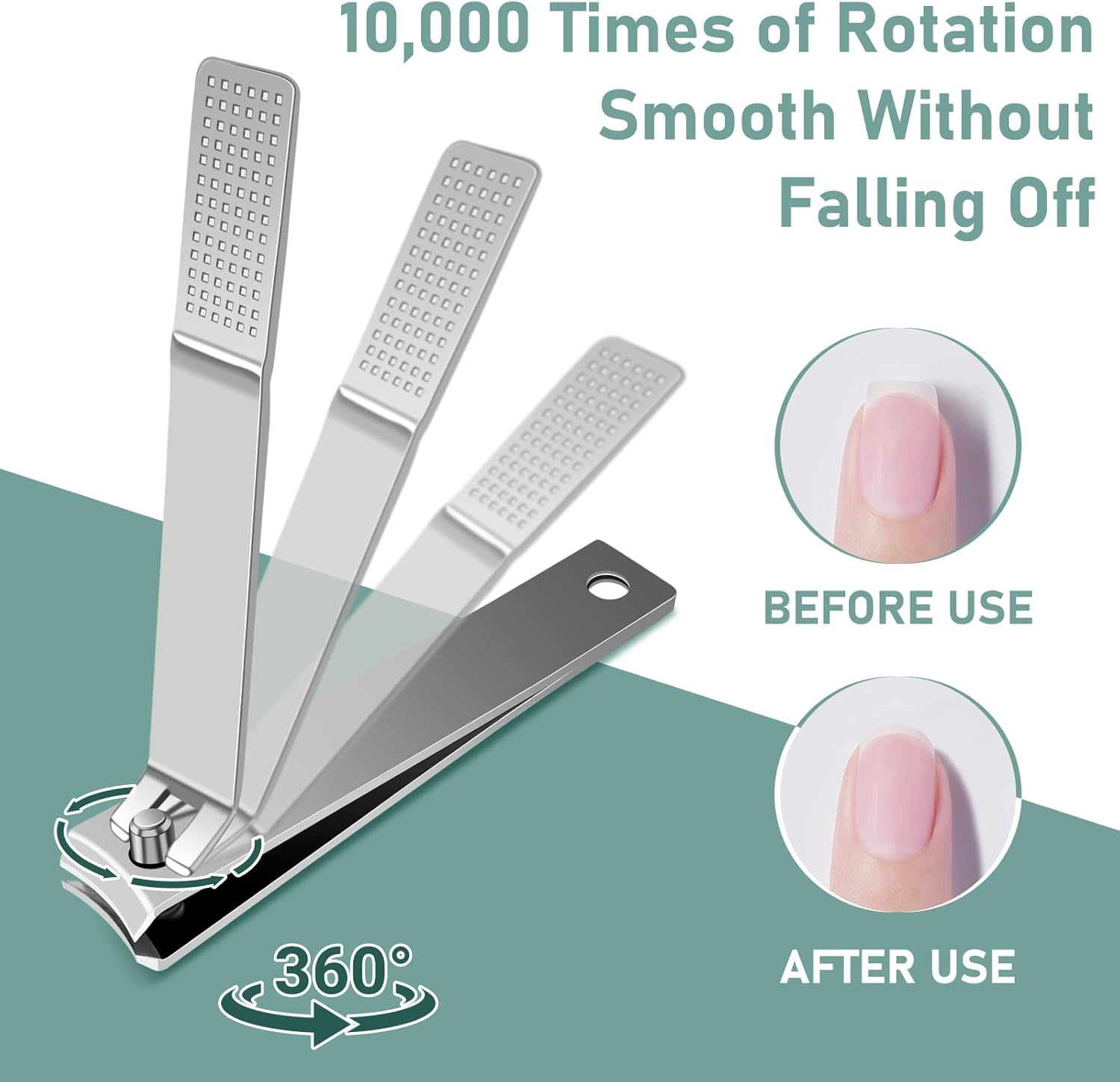 HOFASON 8 Pcs Large Nail Clippers Set for Women Men Stocking Stuffers, Stainless Steel Fingernail and Toenail Clipper Cutter Set Curved Cutter, Bulk Travel Manicure Pedicure Trimmer Kit image number 5