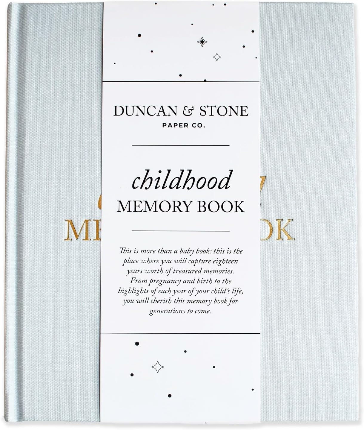 DUNCAN & STONE PAPER CO. Childhood Memory Book (Cream, 175 Pages) - Pregnancy to Year Eighteen Memory Journal for Parents