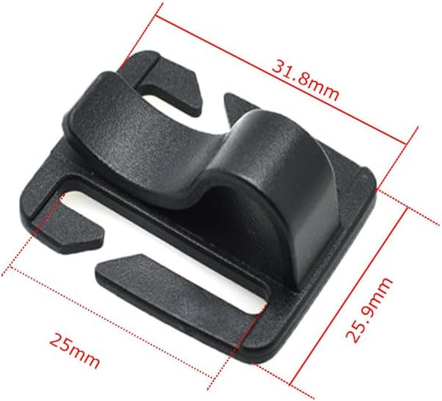 Esforzarse 6 Pcs Black Water Bladder Tube Clips, 31.8 X 25.9Mm Sternum Strap Tube Pipe Clip, Water Tube Clip Military Backpack Clips, Outdoor Backpack Water Bladder Hose Hose Clip Camping and Hiking image number 1