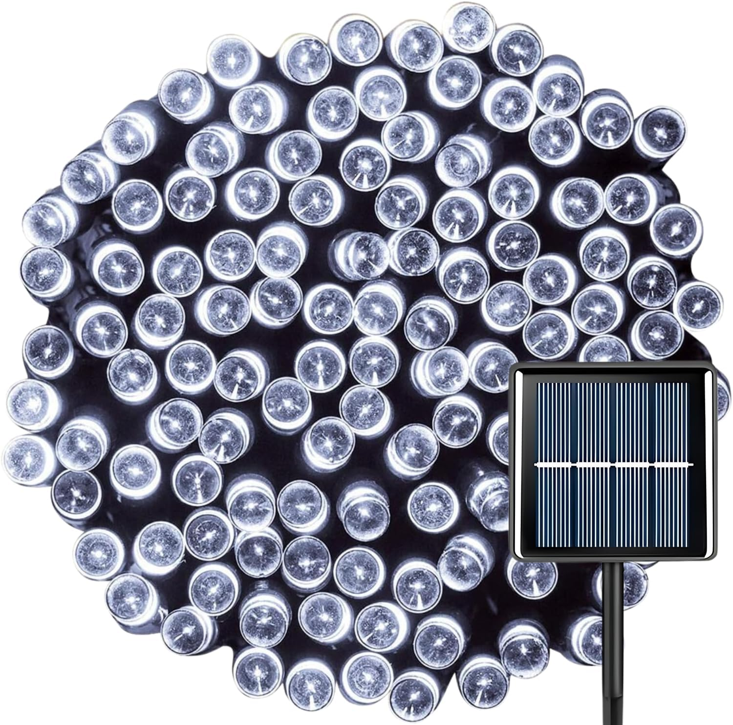 EZONEDEAL 72Ft Solar String Lights Outdoor, Solar Lights for outside 8 Mode Waterproof Solar String Lights for outside Decor Garden Backyard Wedding Holiday Party for Xmas Tree (200LED White)