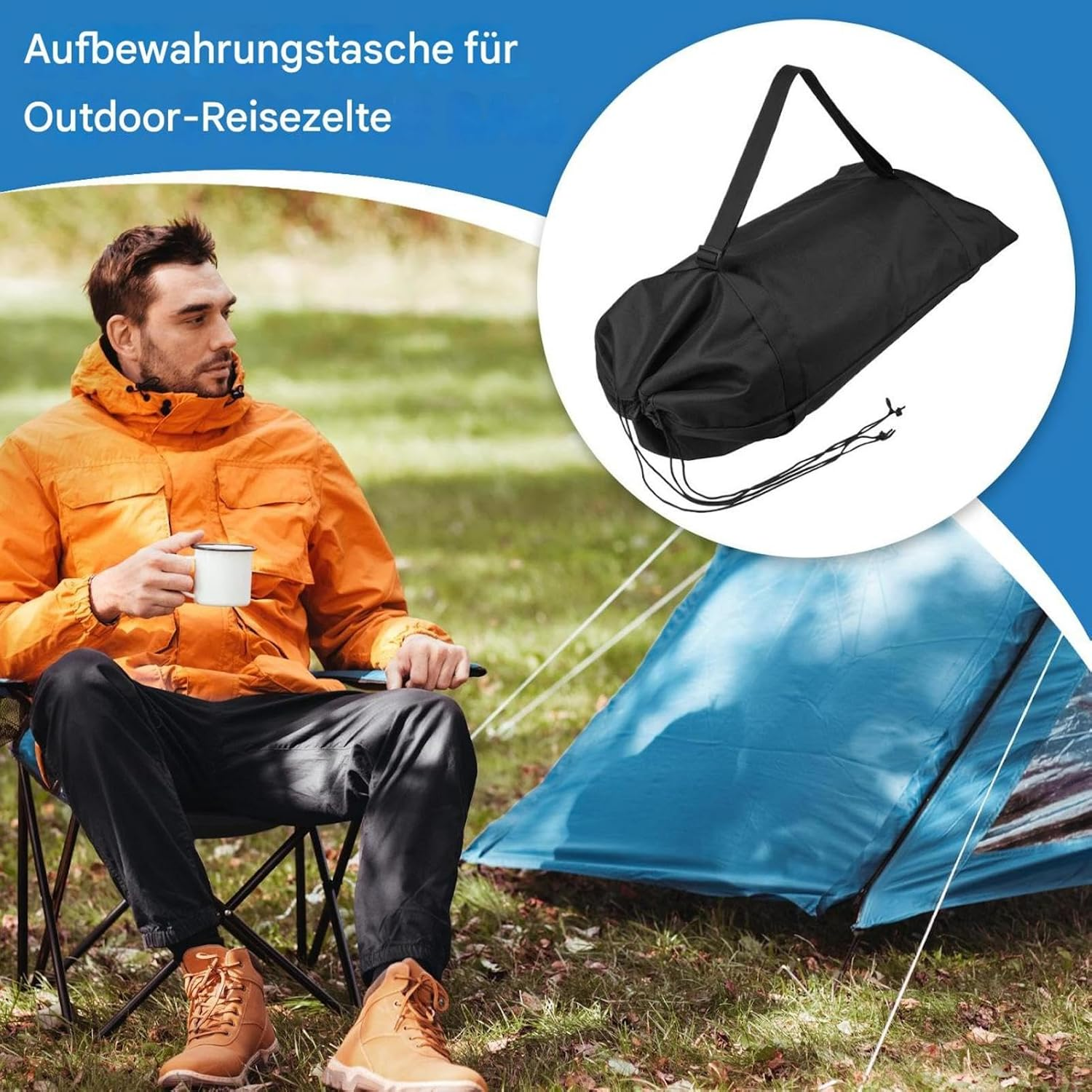 Berriphonia Tent Bag, Folding Camping Storage Pack, Large Duffel Bag for Storing Travel Camping Sports Equipment, Luggage Organiser Shoulder Strap, Single Attributes, Siehe Beschreibung, See