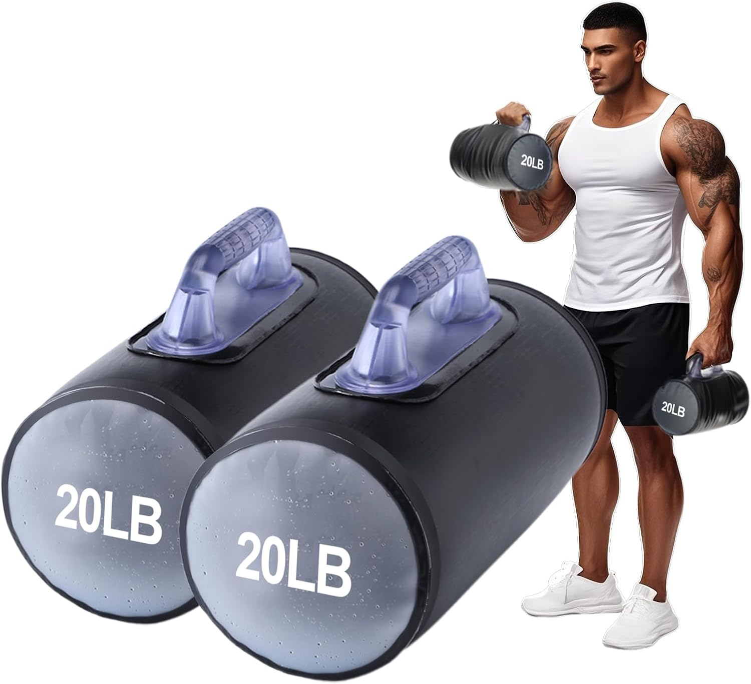 DEIRIS Water Dumbbells, Water Filled Training Dumbbells, Travel Weights Set, Adjustable Weights to 4-30 Lbs/Pair, Portable Gym for Strength Training, Fitness and Shaping