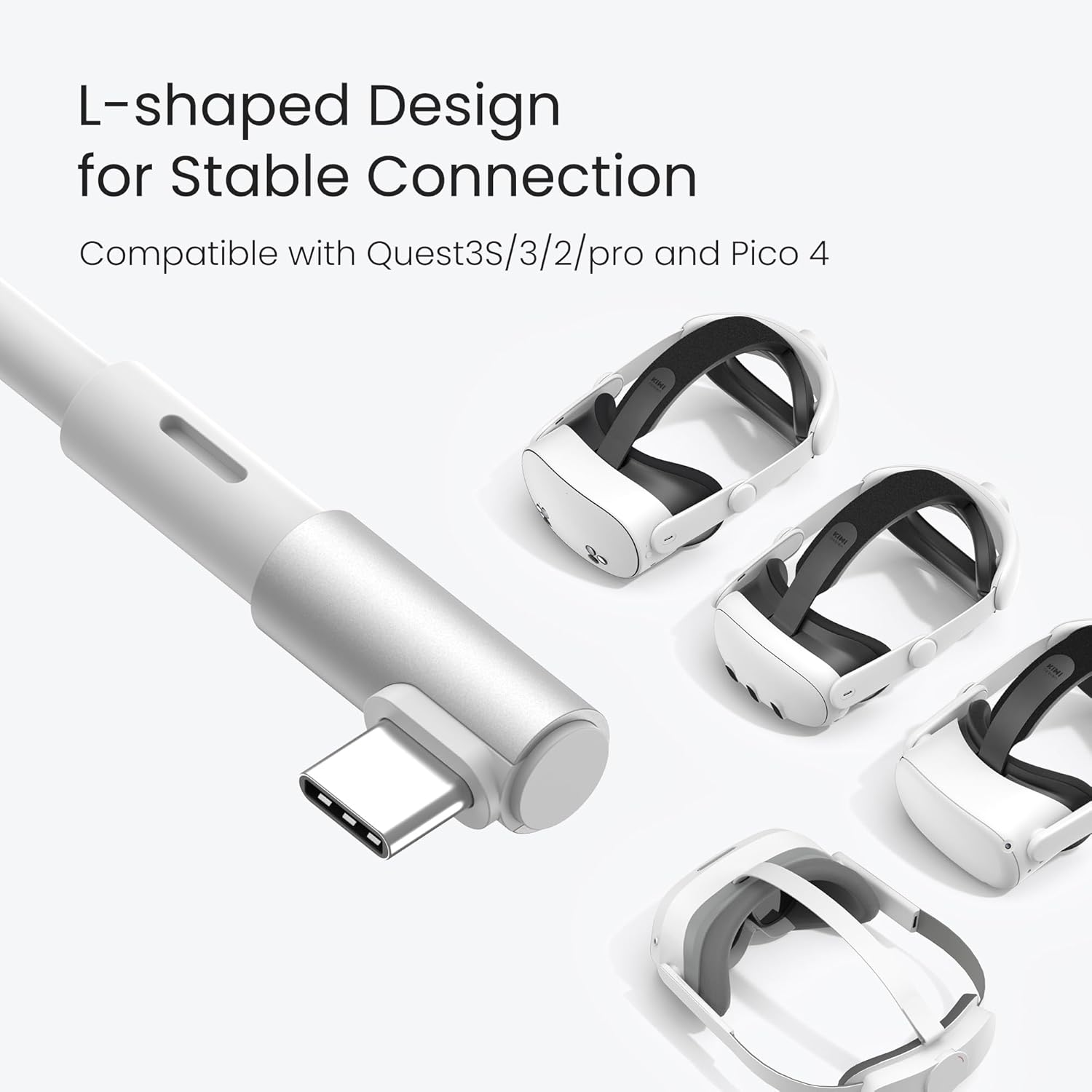 Kiwi Design 10FT Link Cable Compatible with Quest 3, Quest 2/Pro, and Pico 4 Accessories, USB3.2 Gen1 Link Cable with Super Speed to Play PC VR and Steam VR image number 3