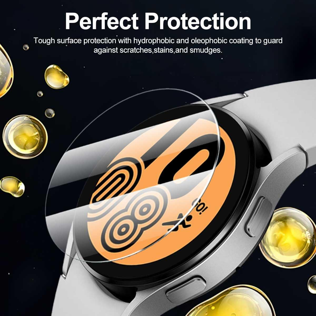 T Tersely (3 Pack) Screen Protector for Samsung Galaxy Watch 7/6/5/4 (44MM), 9H Hardness Tempered Glass Film Guard for Samsung Galaxy Watch