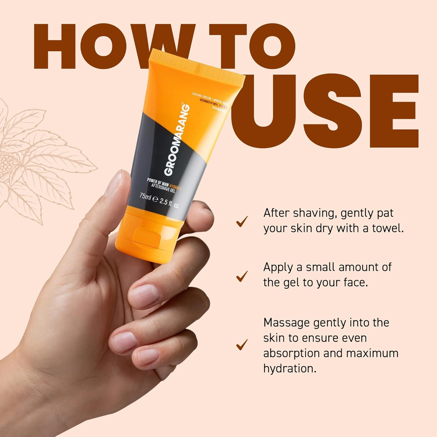 Groomarang Power of Man 'Hydrate' Aftershave Gel 75Ml image number 4