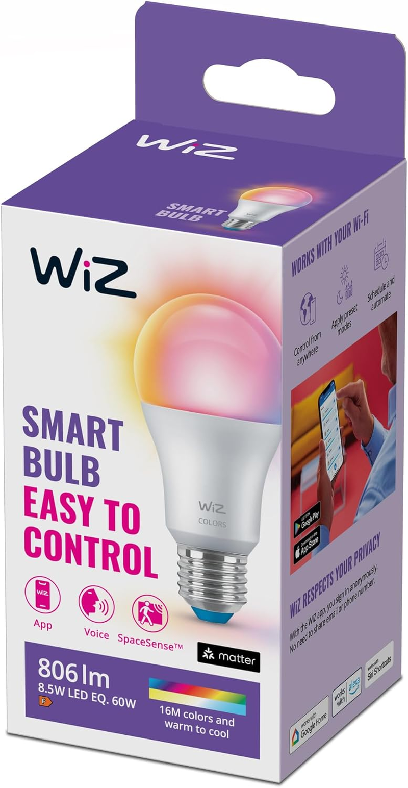 Wiz Color A60 E27 Color Smart LED Bulb image number 3