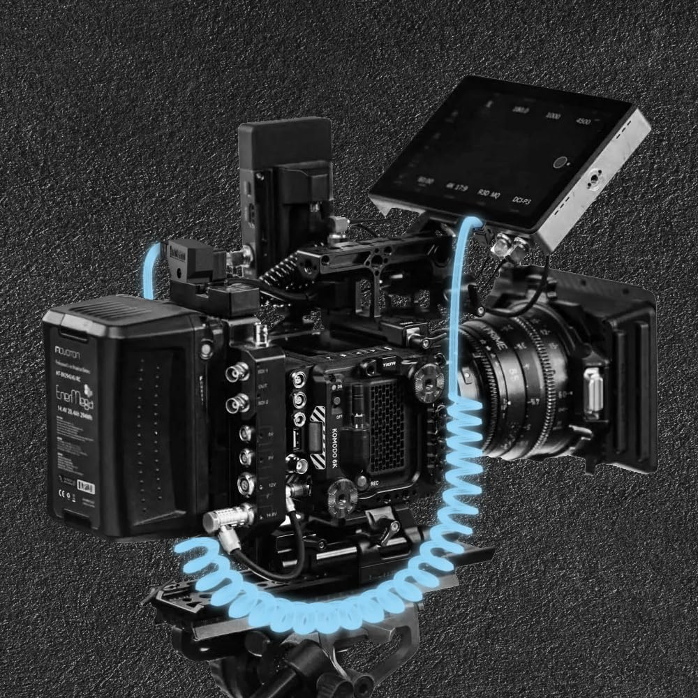 Alvin'S Cables for Anton Bauer Power Tap D-Tap to 2.1 DC 12V Right Angle Coiled Cable Kipro LCD Monitors image number 6