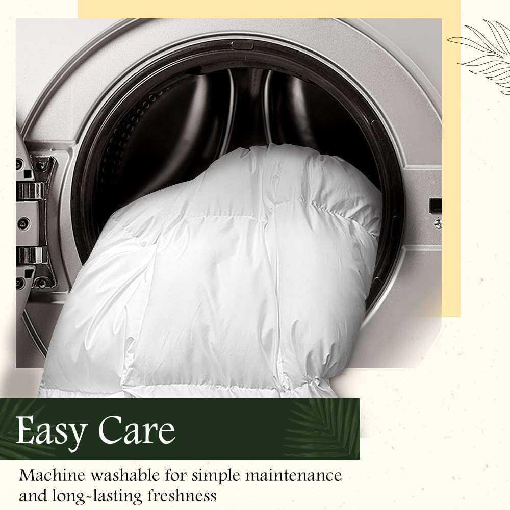 ZUNI Lightweight 420GSM All-Season Microfiber Comforter, Hypoallergenic Quilt with Renewable Fiber Fill, Machine Washable (White, Super King Size) image number 2