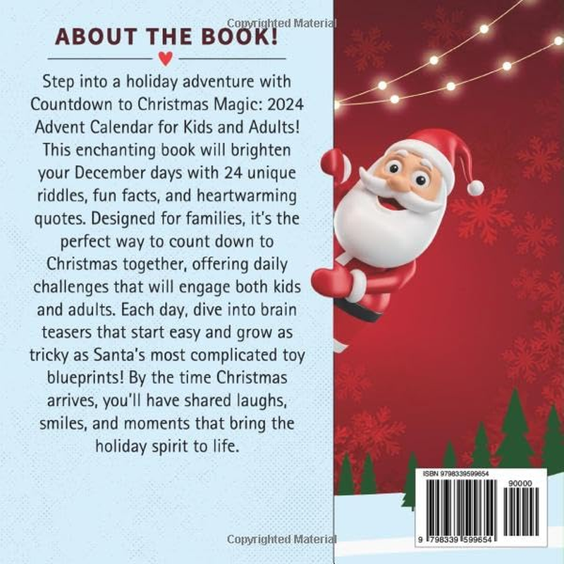 Countdown to Christmas Magic: 2024 Advent Calendar for Kids and Adults: an Awesome Book of Riddles, Brain Teasers, History & Fun Facts for Families image number 1