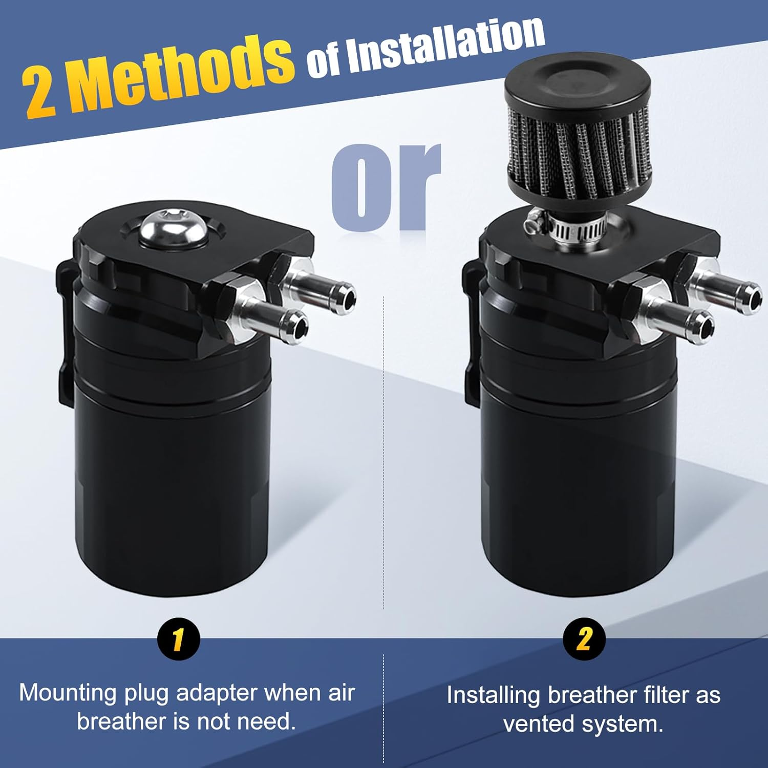 RYANSTAR RACING Universal Oil Catch Can Kit,Air Oil Separator, 350Ml Oil Catch Can Tank,With Breather Filter Black+Red