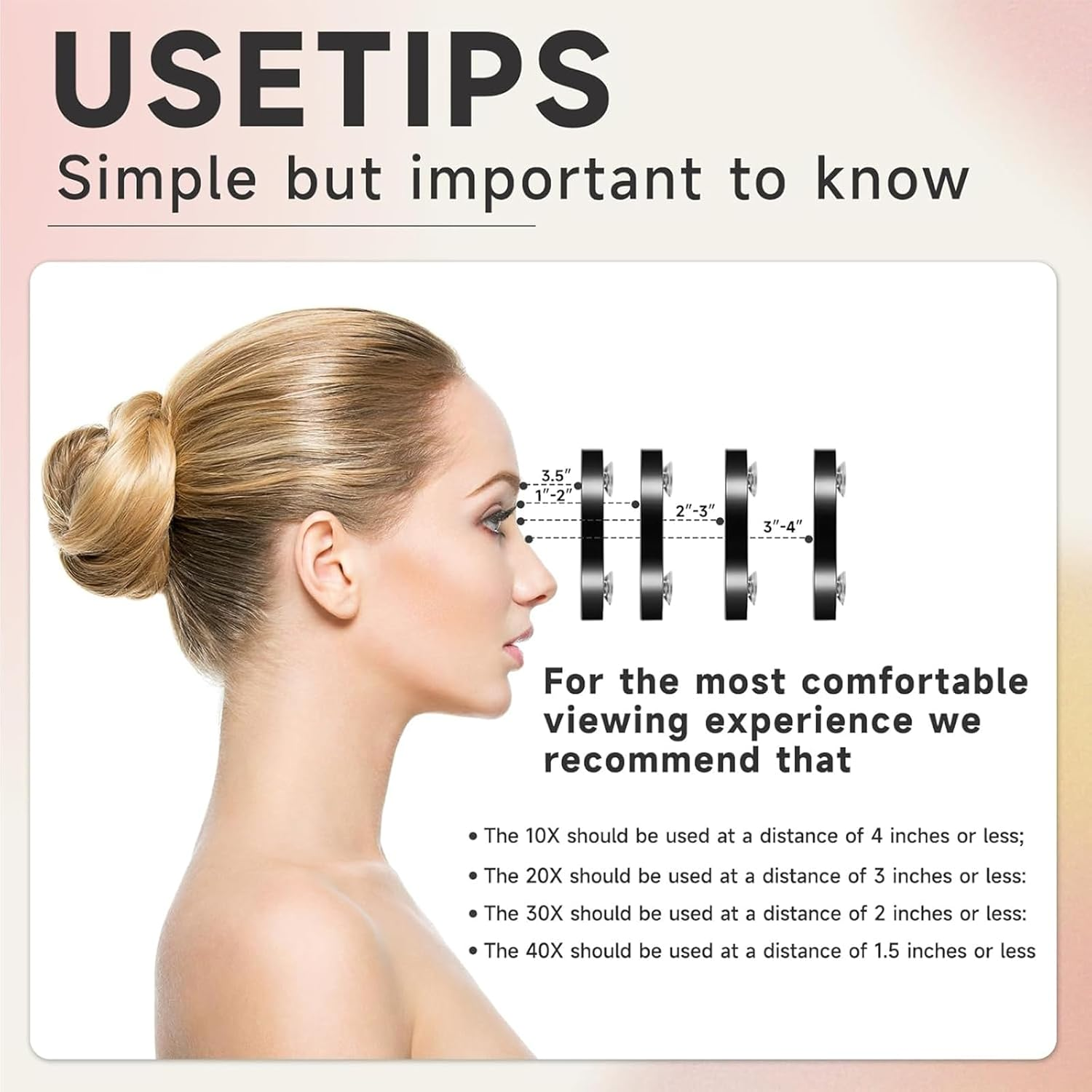 Zernblend Compact Pocket Mirror with 1X/30X Magnification, Ideal for Travel, 30X Magnification Mirror, Travel Mirror, Makeup Mirror (Black) image number 6