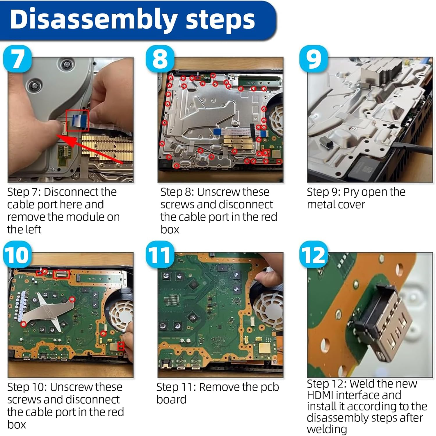Hzqzaoan 4Pcs HDMI Port Socket Connector Replacement for PS5 - HDMI Jack Interface Connector Replacement for PS5 Console with Tools(Easy Installation & Secure Fit) image number 3