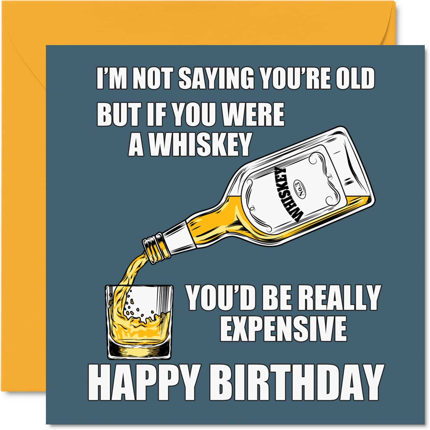 Funny Birthday Cards for Men Women - Aged Whiskey - Rude Birthday Card for Mum Dad Brother Sister Son Daughter Nan Grandad, 145Mm X 145Mm Humour Joke 30Th 40Th 50Th 60Th 70Th Bday Greeting Cards image number 1