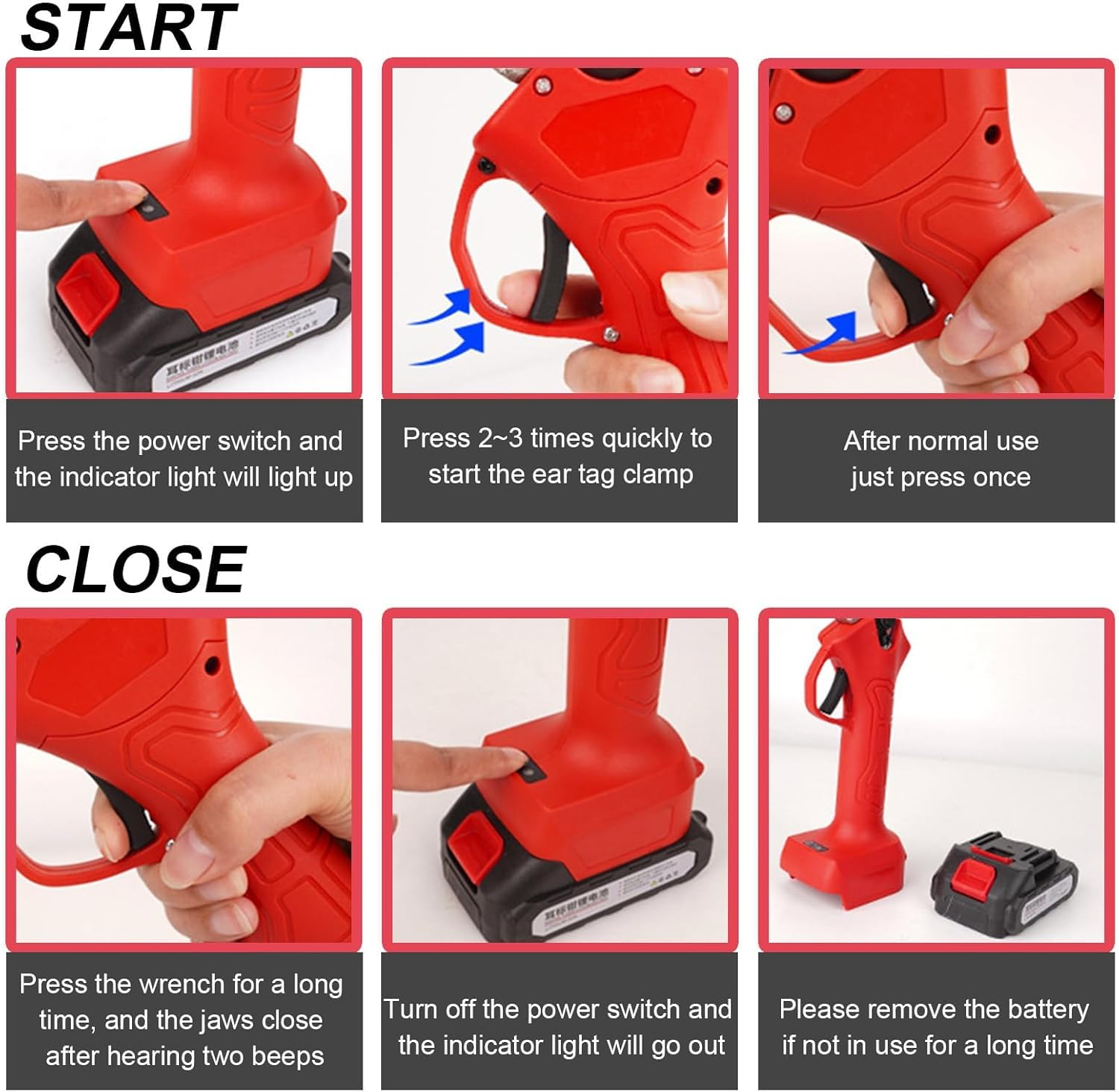 Cordless Tagger & Livestock Tagging Tool,Electric Cow Ear Tagger,Removable Battery,Cattle Battery Operated Ear Tagger,For Rapid Marking of Pigs, Cattle and Sheep image number 4