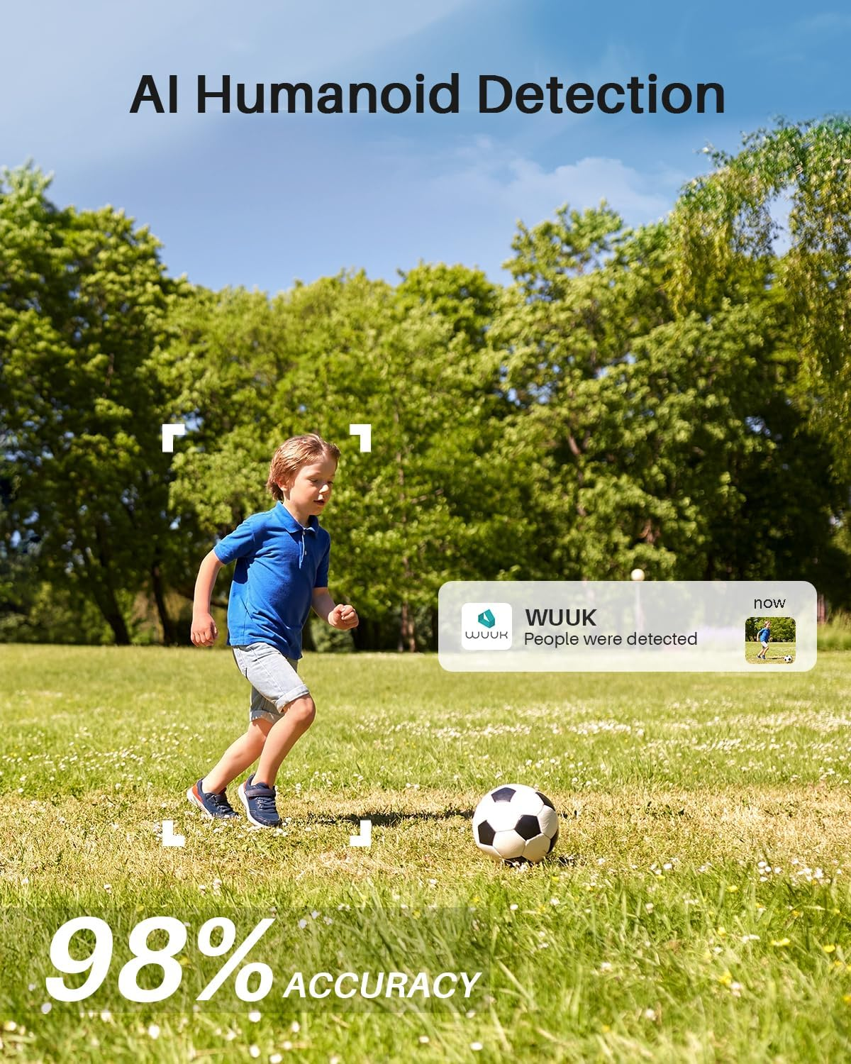 WUUK 2K Battery Operated Outdoor Security Camera Wireless, No Subscription, Wi-Fi Surveillance Home Security Camera System with Base Station, 32GB Free Local Storage, IP67, Compatible with Alexa image number 4