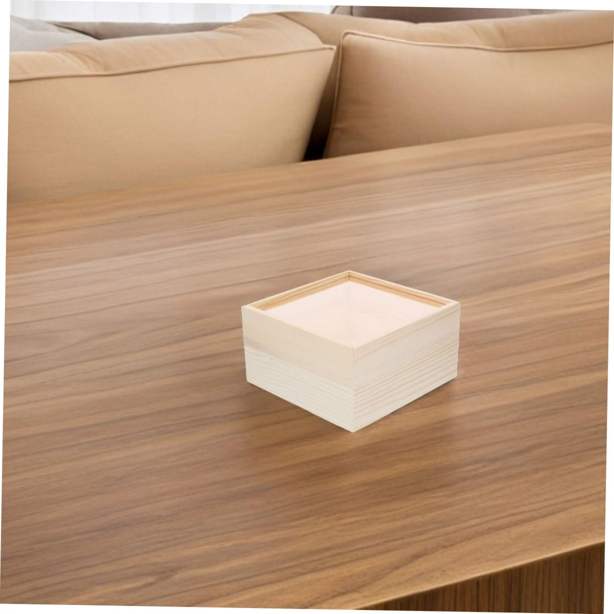 Amosfun 2Pcs Acrylic Storage Box Sliding Lid Unfinished Wooden Box Small Keepsake Storage Container for Crafts and Stationery Organiser image number 4