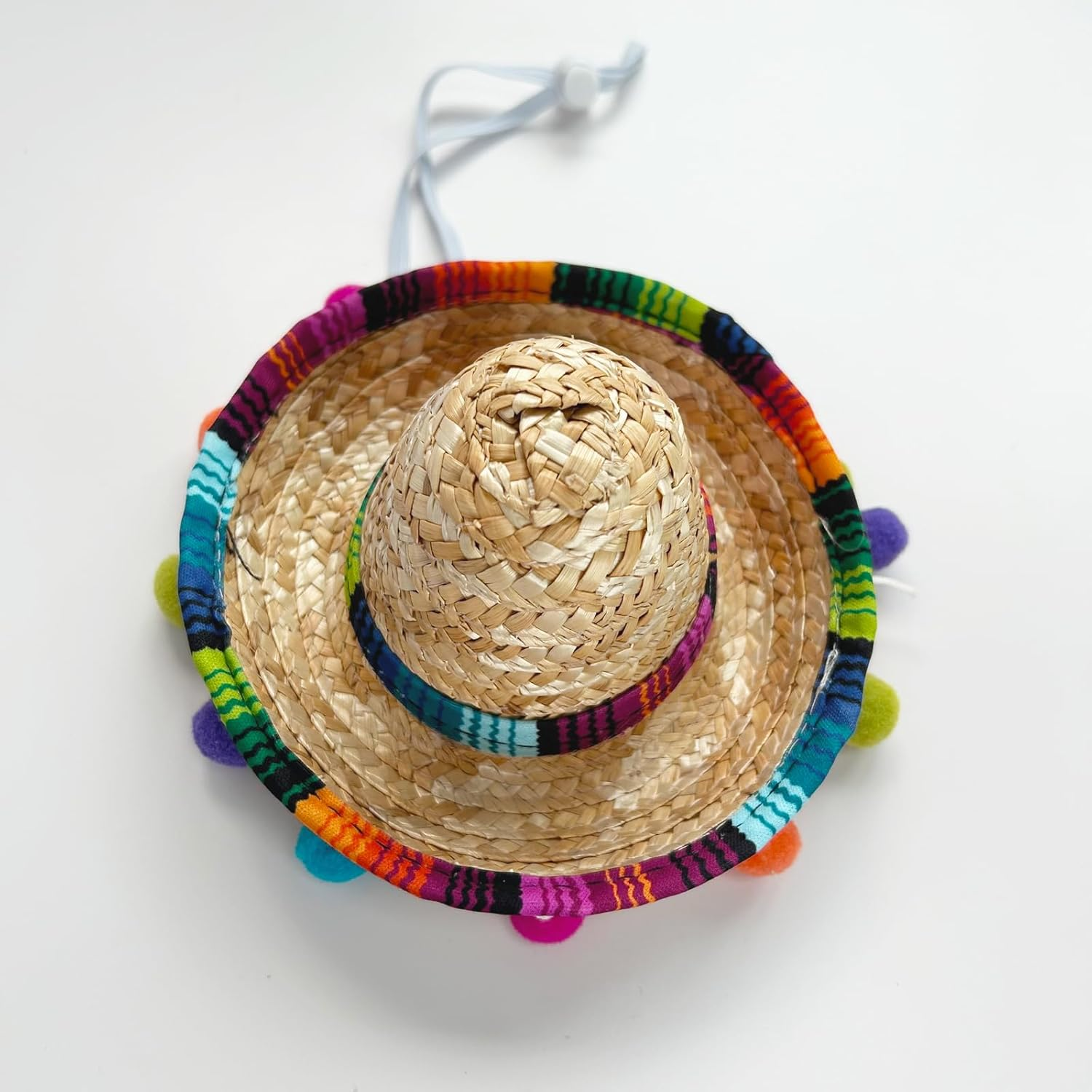 Cat Sombrero Cat Hats Bandana Scarf Rainbow Scarf Pet Straw Hat Cinco De Mayo Pet Hats Mini Sombrero Hat for Cat Puppy Small Dog Party/Birthday/Photo(Multicolour+S) image number 3