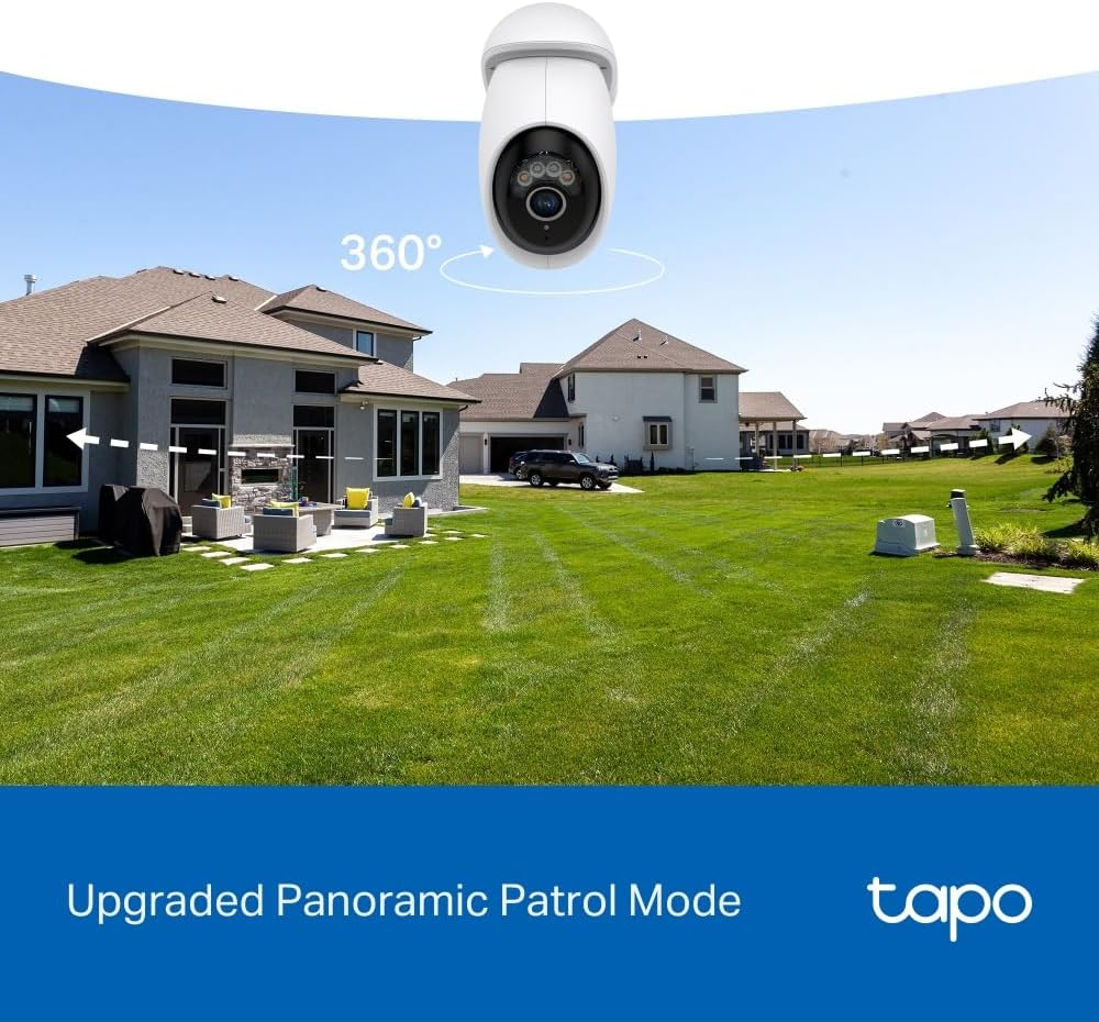 Tapo Tp-Link Pan/Tilt Outdoor Wi-Fi Camera, Colour Night Vision, 4K, 24/7, Starlight Sensor, 360&deg;, Free AI Detection, IP66, Alarm, Local/Cloud Storage, Two-Way Audio, Facial Recognition (Tapo C560WS) image number 1