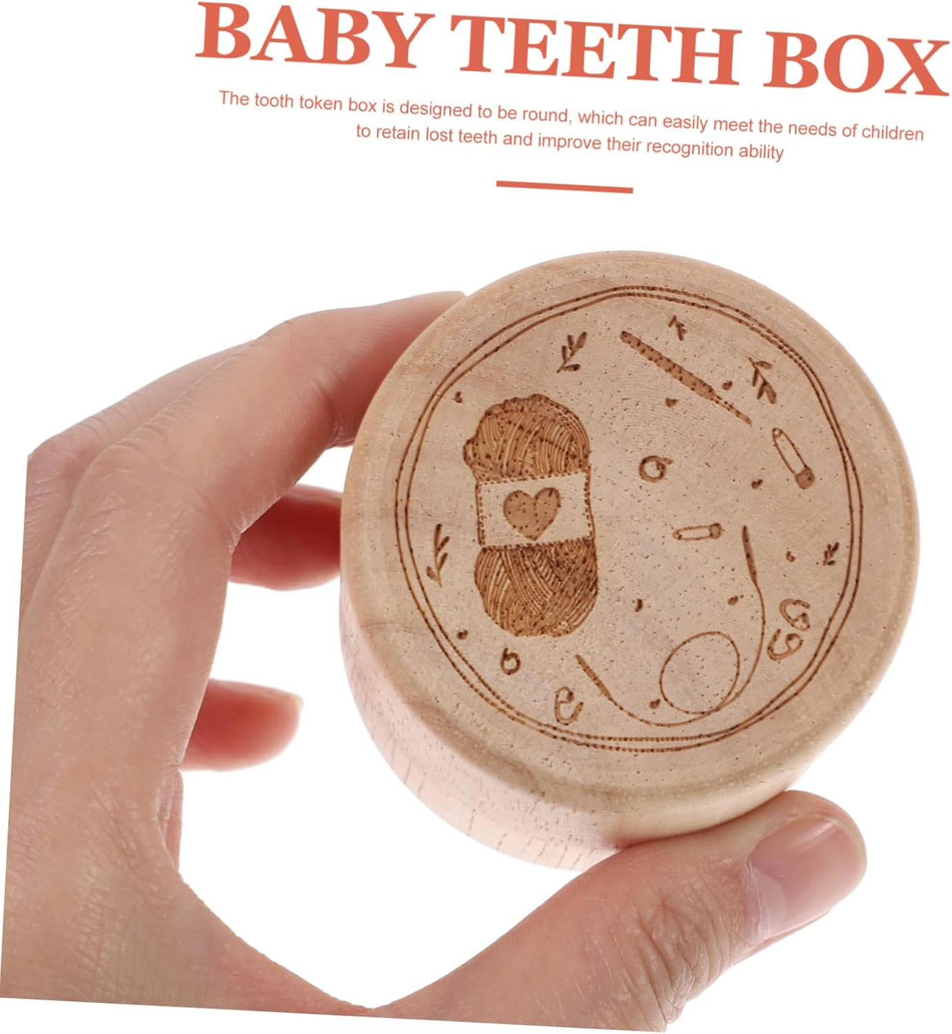 Kisangel 2Pcs Tooth Keepsake Box Wooden Teeth Storage Holder for Newborns Thoughtful Present for Expectant Mothers image number 4