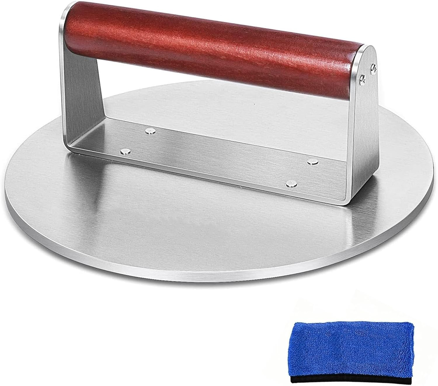 Premium Cast Iron Burger Press, Includes 100 Patty Papers, 14.5 Cm Silicone Heat Pad, Skillet with Ebony Handle Burger Grinder, Perfect Burger Press, Meat Press, Bacon Press, Sandwich Press image number 1