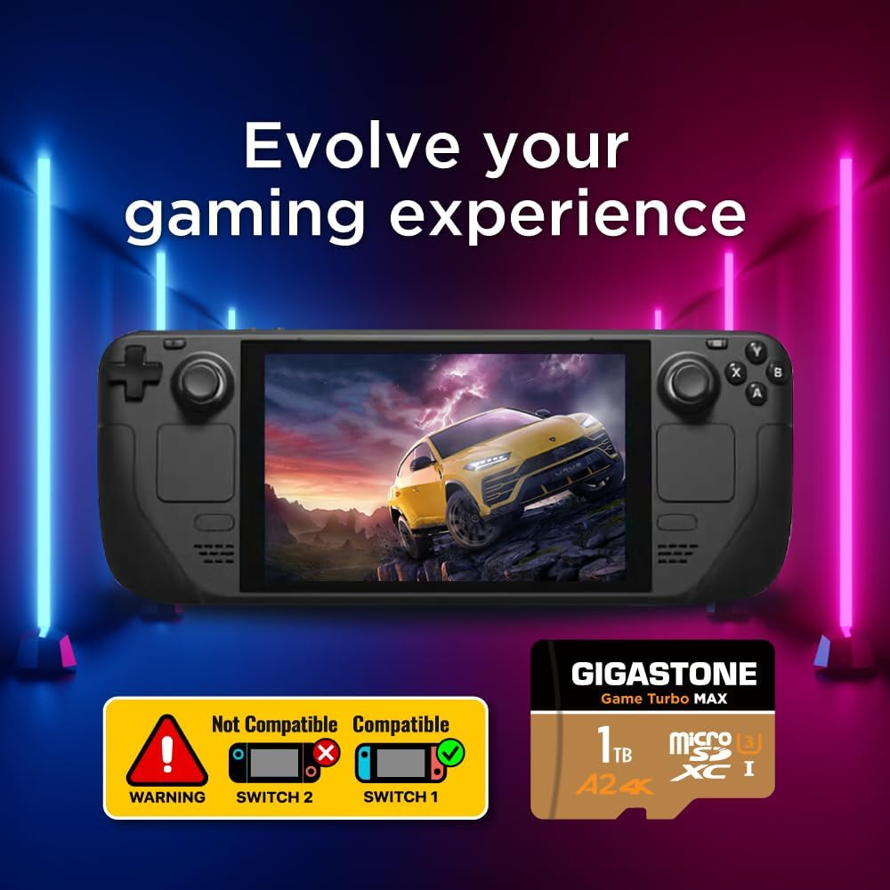 [5-Yrs Free Data Recovery] GIGASTONE 1TB Micro SD Card, 4K Game Turbo MAX, Microsdxc Memory Card for Nintendo-Switch 1, Gopro, Action Camera, DJI, UHD Video, R/W up to 160/140 Mb/S, UHS-I U3 A2 4K C10 - 256 Gb Gaming Plus 1Pk image number 3