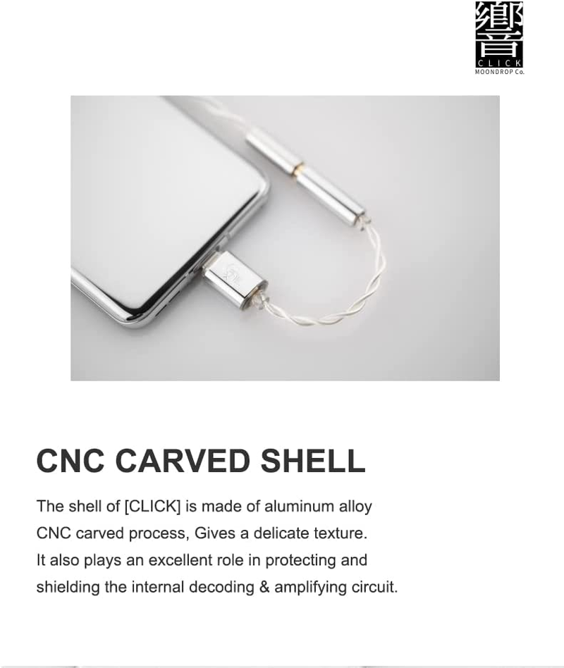 Moondrop Click DAC Amplifier Support Line-Control CNC Carved Shell Ultra-Low Background Noise Type C Entry-Level Mini USB DAC image number 6