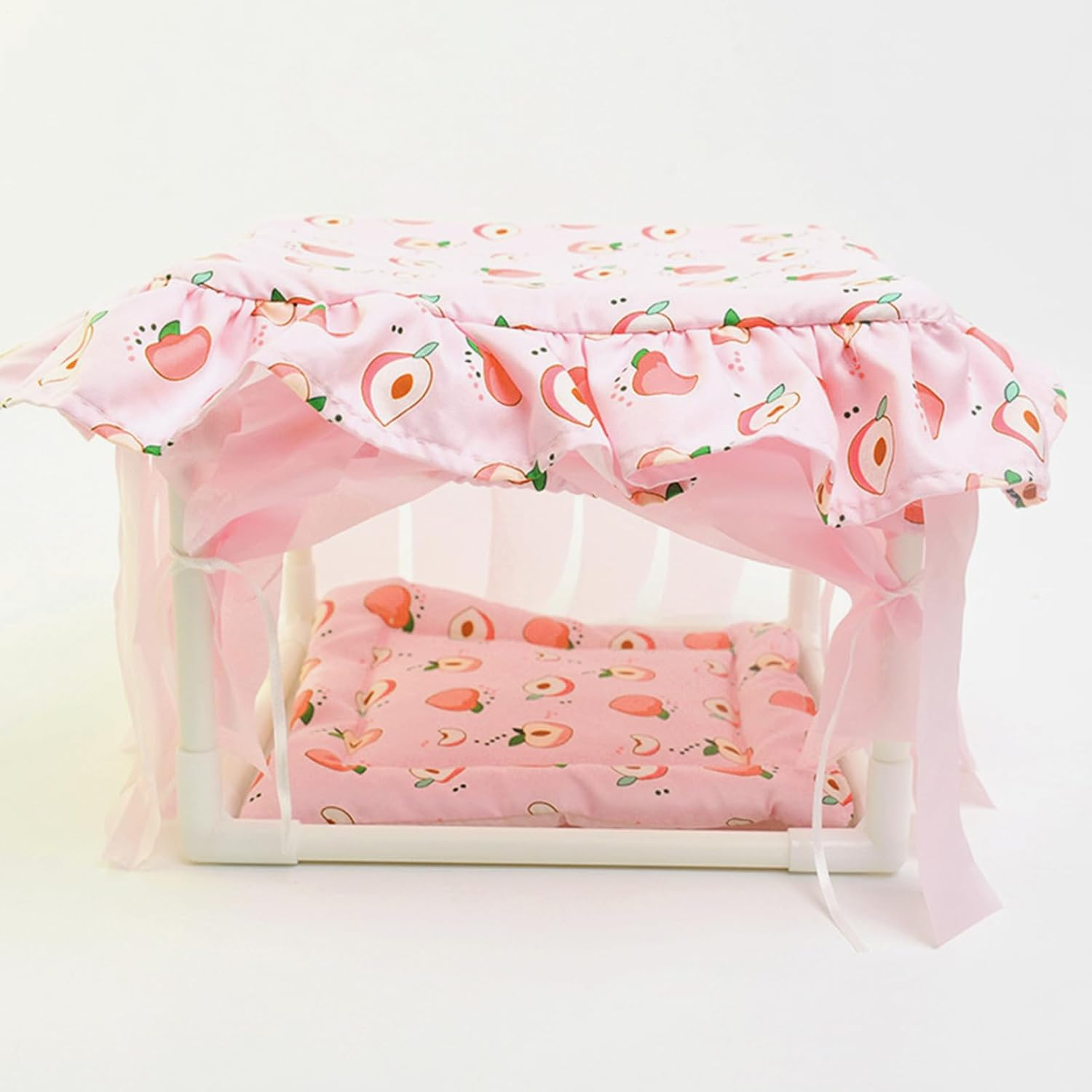 Hamster Hut | Cute Small Animal Habitat Hideaway Hut - Soft Tassel Door Bedding Shelter for Mice Playroom Bunny Chinchilla Gerbil Bedroom image number 1