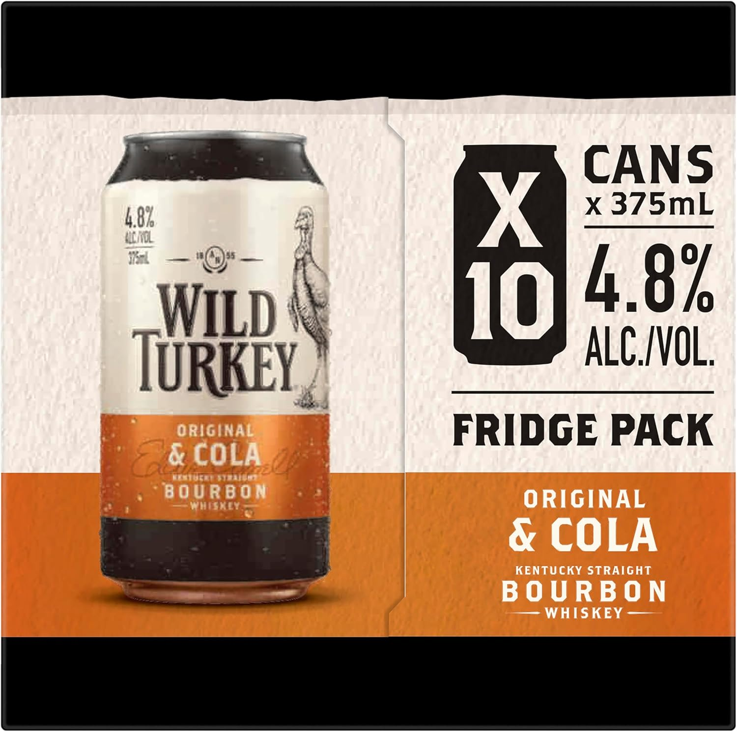 Wild Turkey Bourbon and Cola 4.8% Can 375 Ml (Pack of 10)