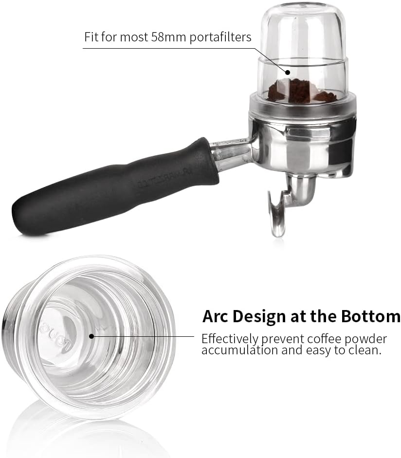 Watchget 58Mm Dosing Cup Espresso Dosing Cup Compatible with 58Mm Portafilters Stacking Espresso Machine Accessories, Clear image number 1