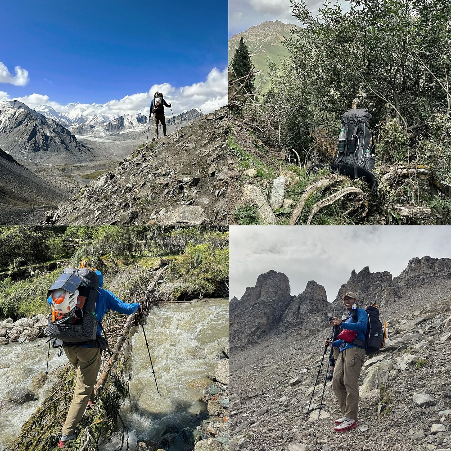 Windhike 3F UL Gear Ultralight Internal Frame Aluminum Backpack Scientific Load-Bearing,Carbon Fiber Crossbar Comfort Weight 3-Stage Adjustable Belt for Hiking & Camping 35+10L image number 6