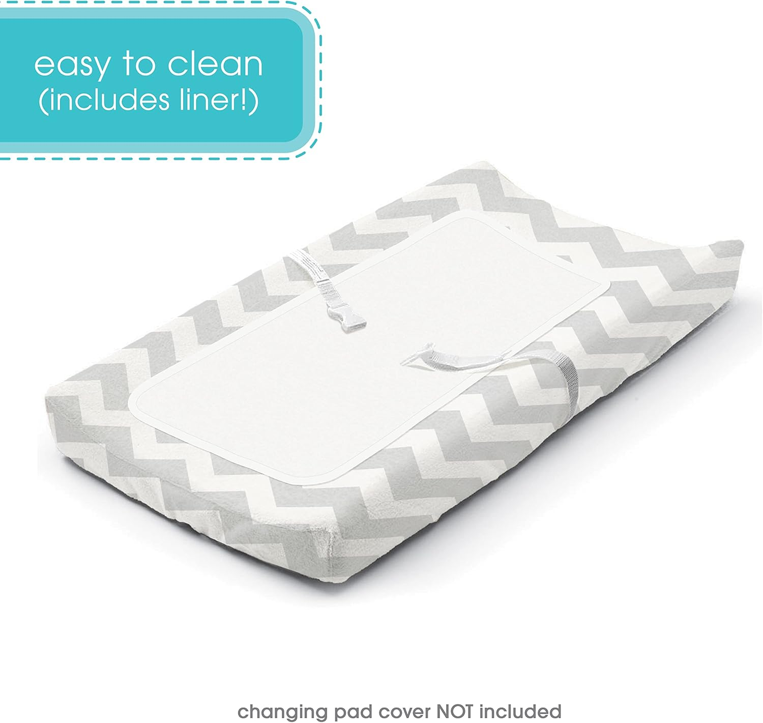 Summer Infant Summer Contoured Changing Pad &ndash; Includes Waterproof Changing Liner and Safety Fastening Strap with Quick-Release Buckle, White (91983Z)