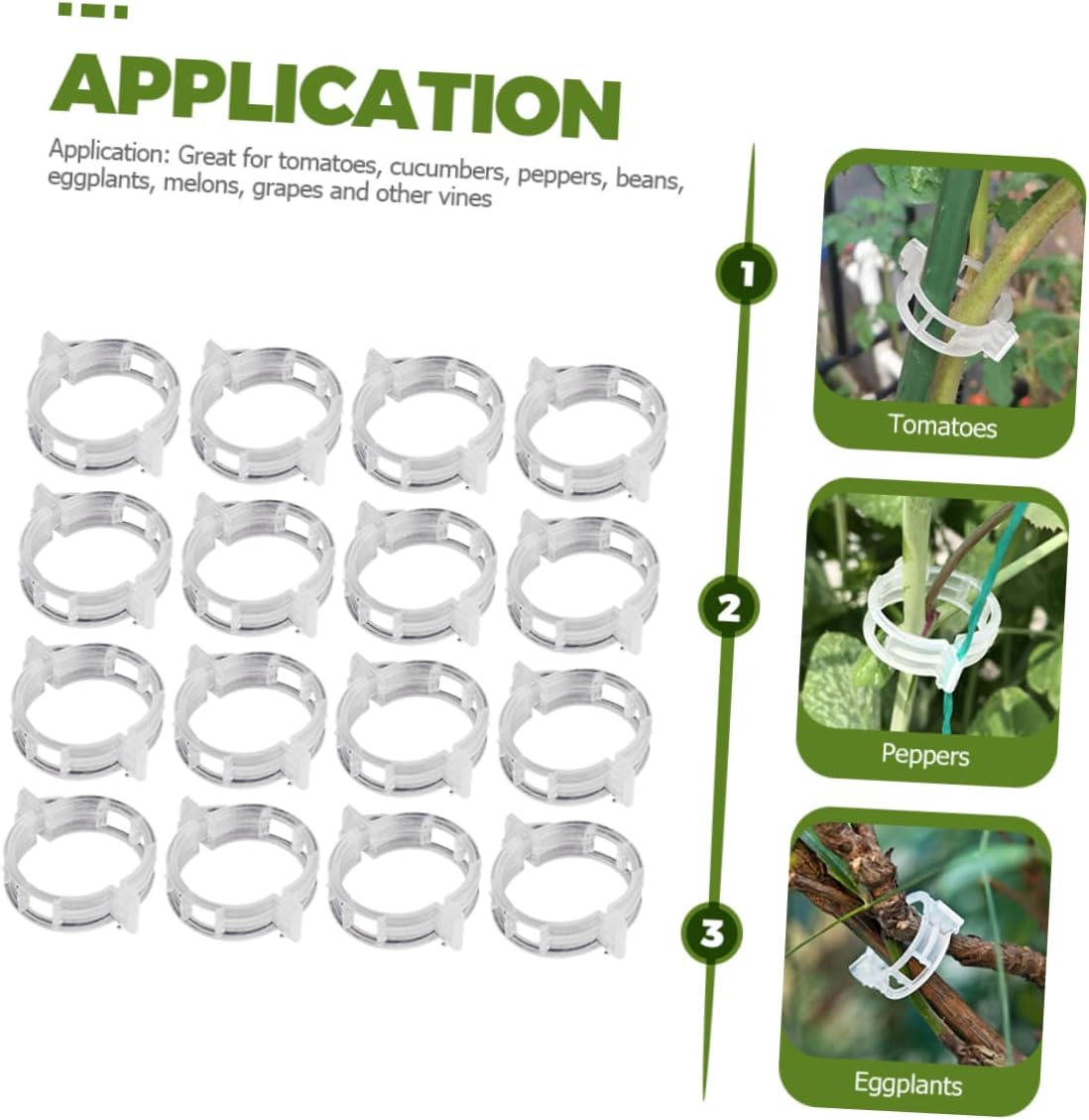 Levemolo 300Pcs Gardening Clips Plant Holder Clips Reusable for Tomatoes Cucumbers image number 3
