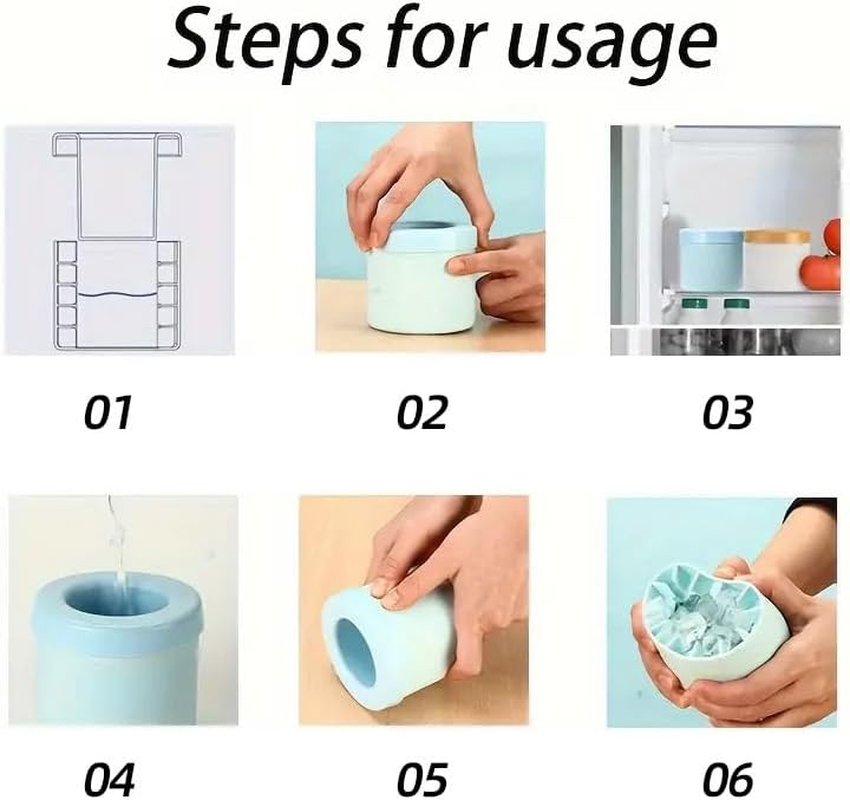 AIMALL Silicone Ice Cream Mold Ice Box Food Grade Silicone Ice Cream Maker, Household Ice Bucket with Easy Release, Available in Yellow, Blue, and Grey, 3.35"X3.54"X3.15" - Blue image number 4