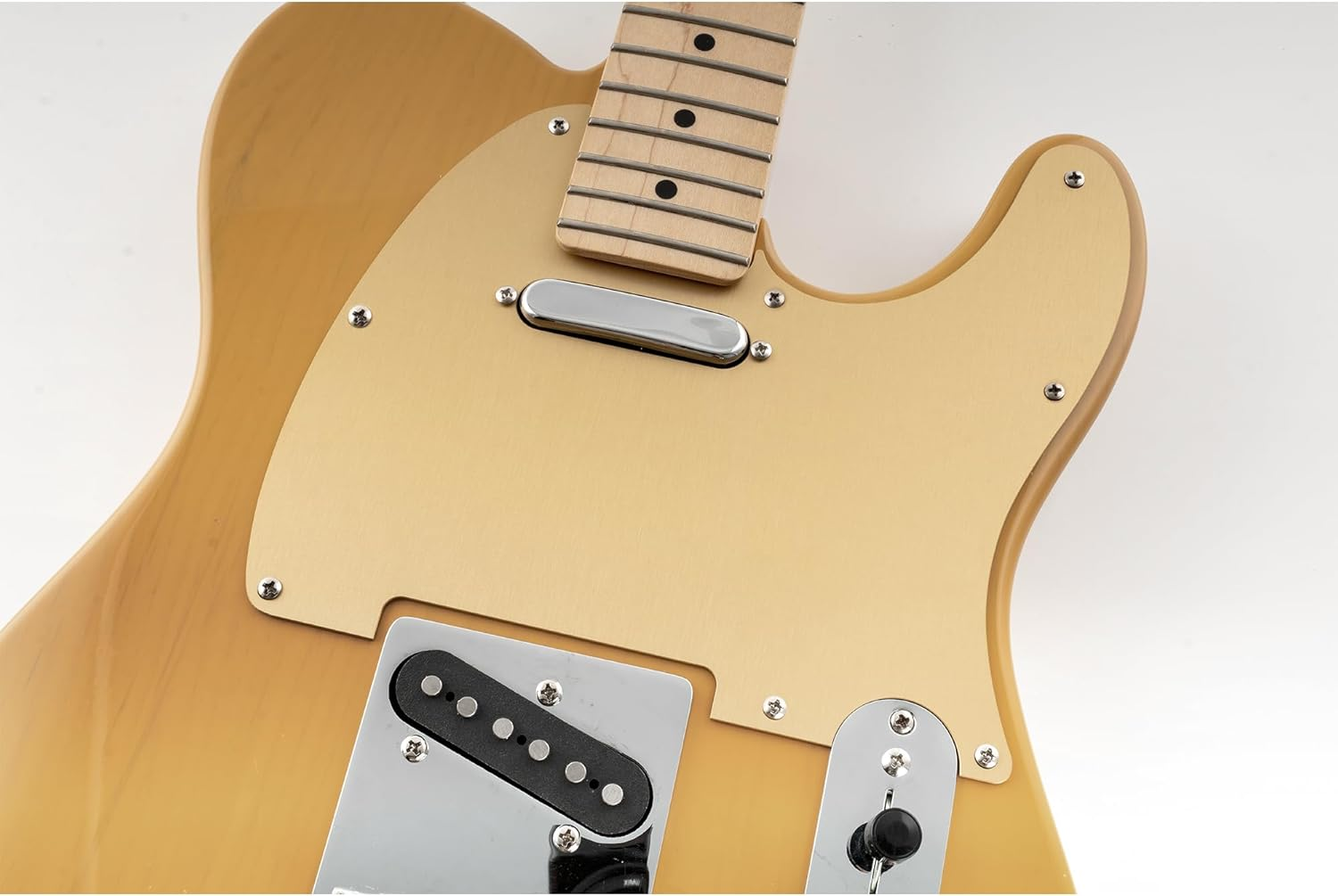 Musiclily Pro 8 Holes Aluminum Telecaster Pickguard for American/Mexican Fender Standard Tele Style Electric Guitar, Gold Anodized image number 2