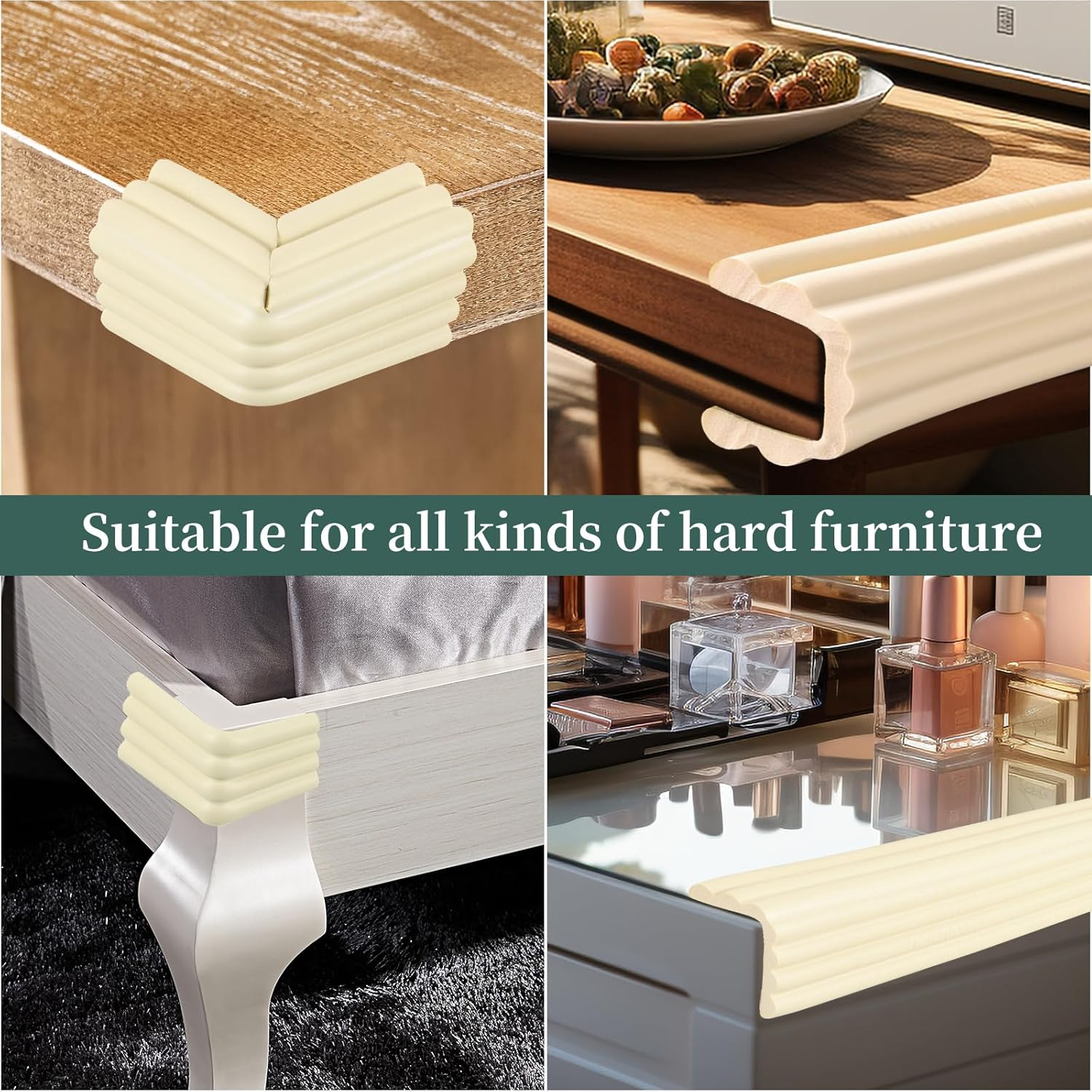 Corner Protector for Baby, Widen Edge Protector with Adhesive Backing, Baby Proofing Edge Corner Protector Self Adhesive Furniture Corner Guard Bumper for Table, Desk, Fireplace (White, 6.6Ft) image number 5