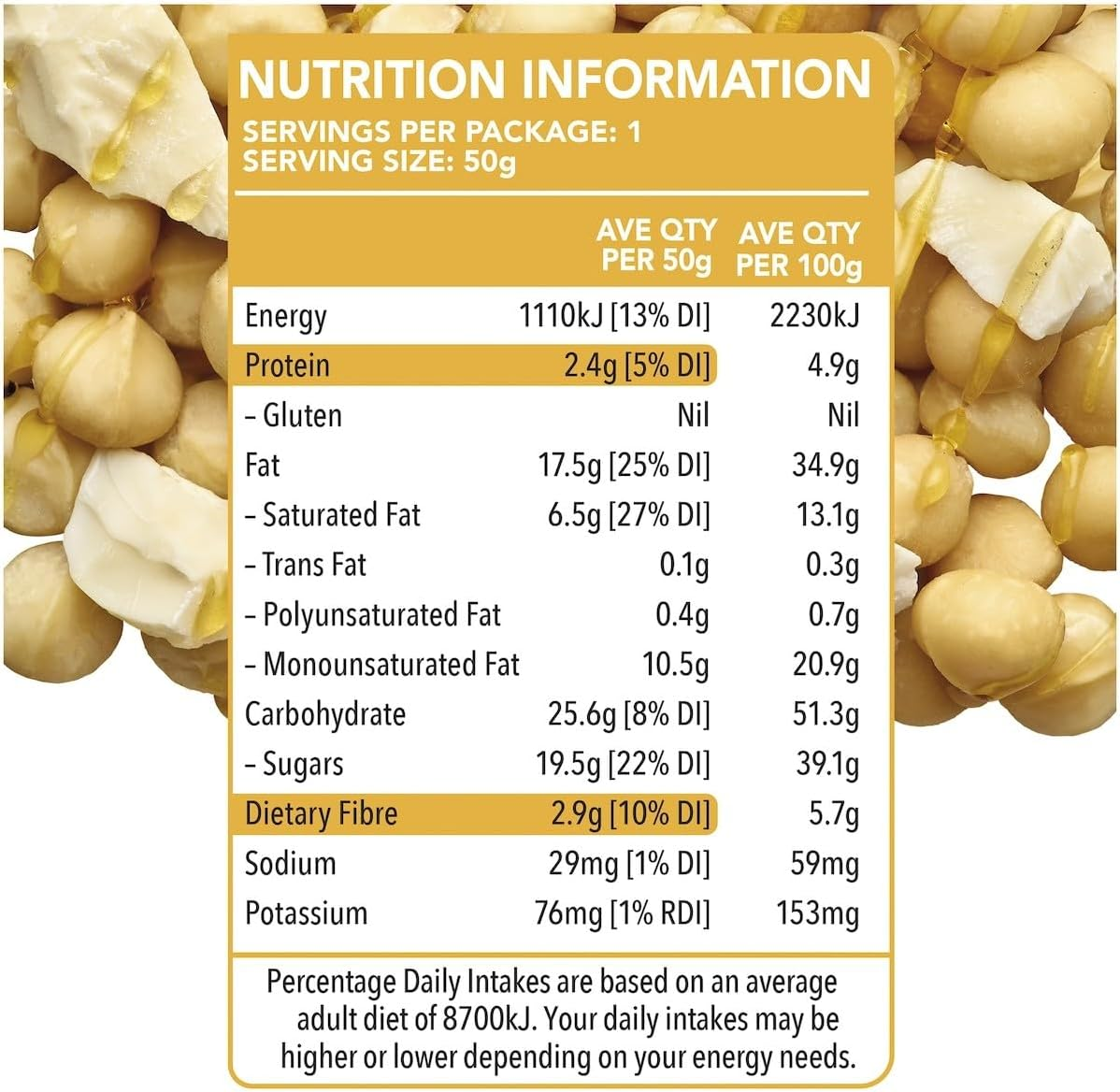Go Natural Macadamia Dream Bar 16 X 50G image number 1