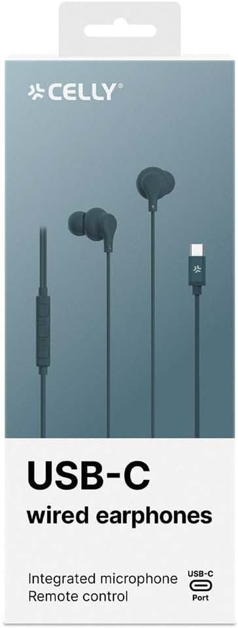 Celly, USB C Cable Earphones with Answer Button, Volume Control, Built-In Microphone - Blue - Purple image number 4