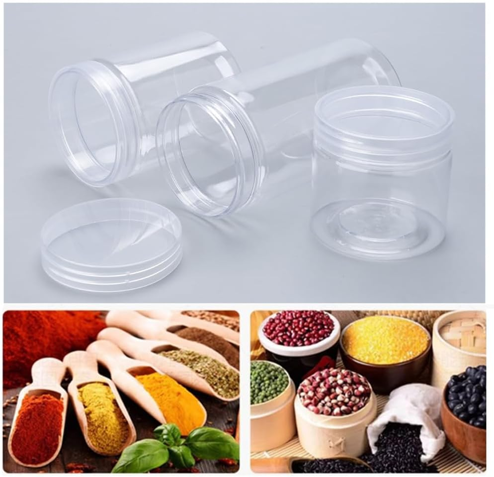 150ML Plastic Jars, Wanfoou 10 Pack round Clear Leak-Proof Food Storage Jars for Food Storage, Camping, Hardware Storage, Crafts and Slime Making image number 2