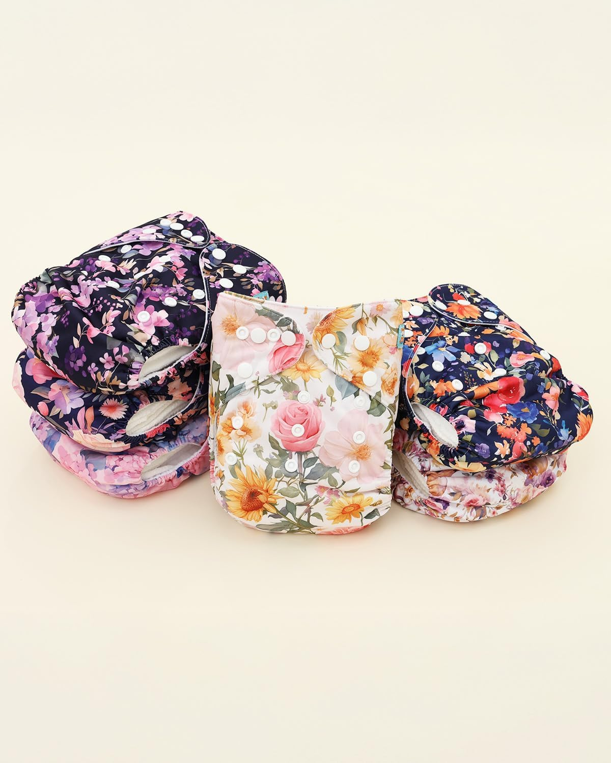 ALVABABY Baby Cloth Diapers 6 Pack with 12 Inserts Cloth Diaper Covers Adjustable Washable Reusable for Baby Girls Boys 6DM115-AU - Color 120 image number 6