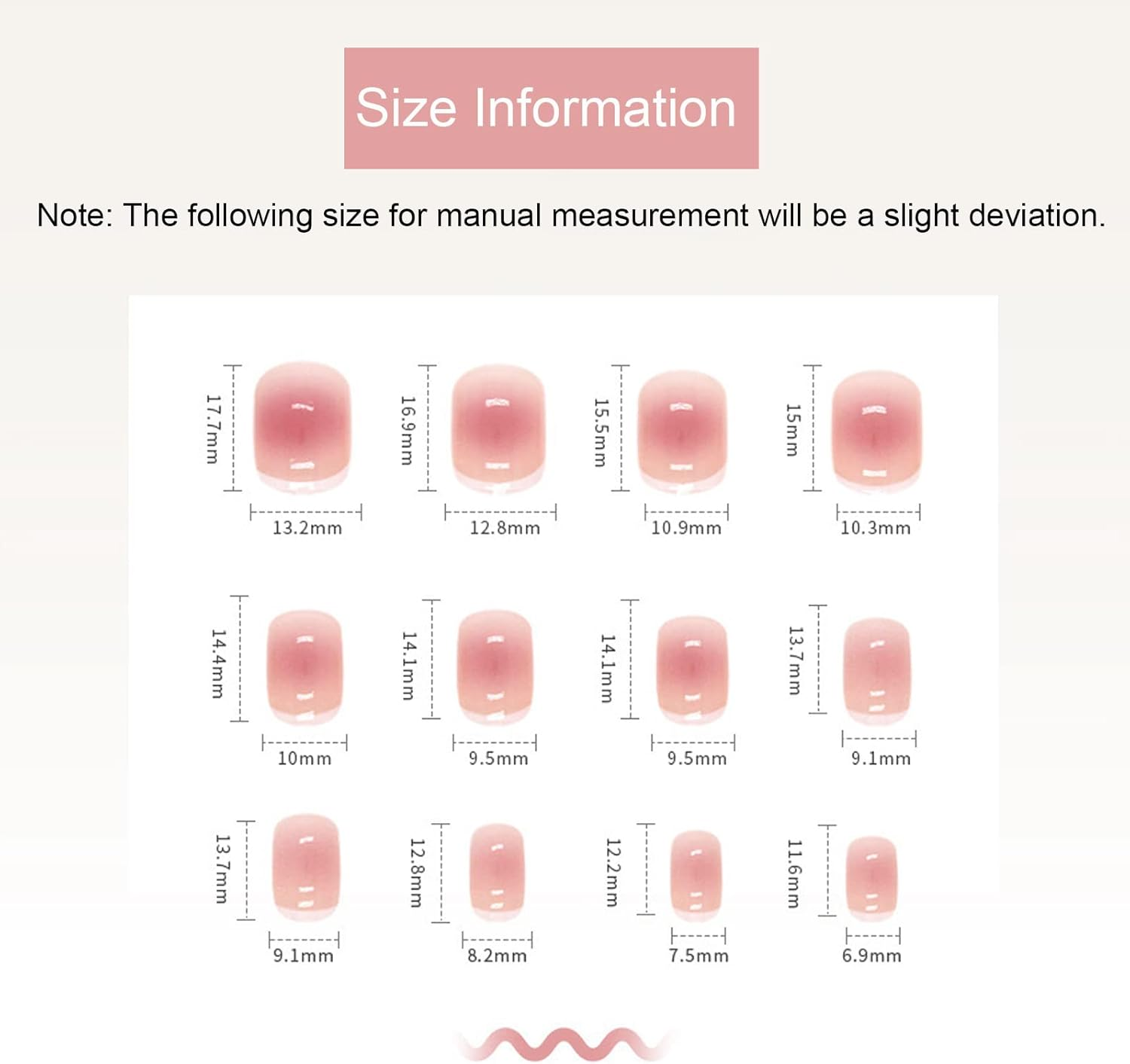 24-PCS French Press on Nails Short Fake Nails Blush Stain False Nails White Edge Fake Nails Burgundy Moose Pattern Fake Nails Glossy False Nails Full Cover Acrylic Nails for Women & Girls image number 2