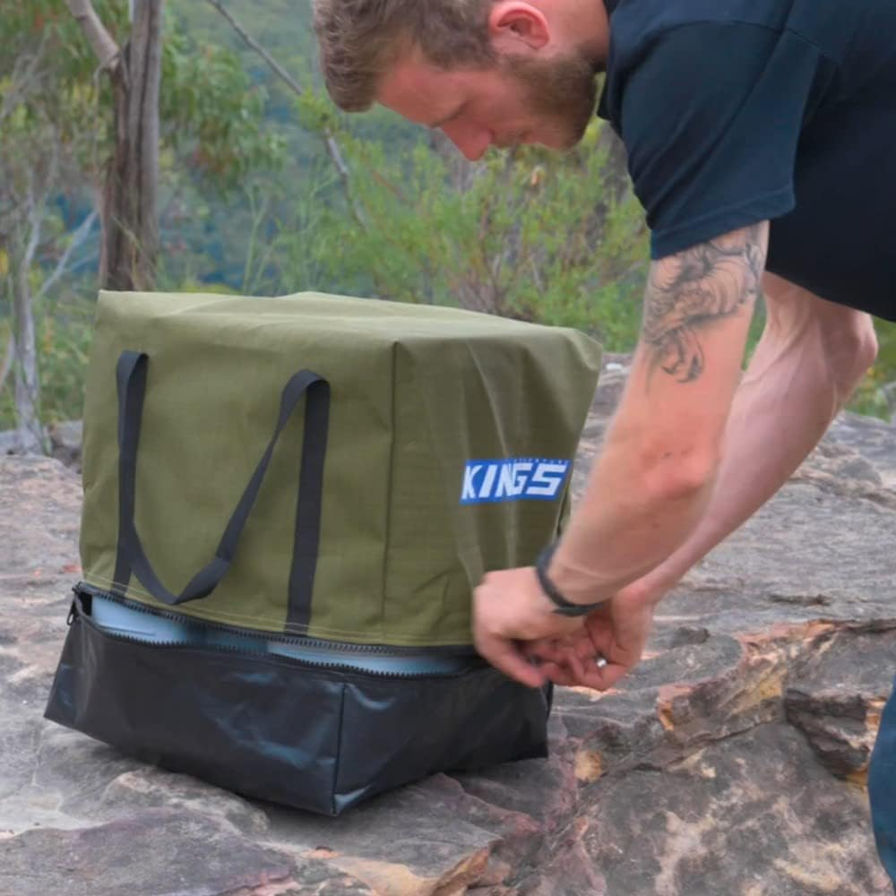 KINGS Portable Camping Toilet Canvas Bag 400GSM Heavy Duty Straps PVC image number 4