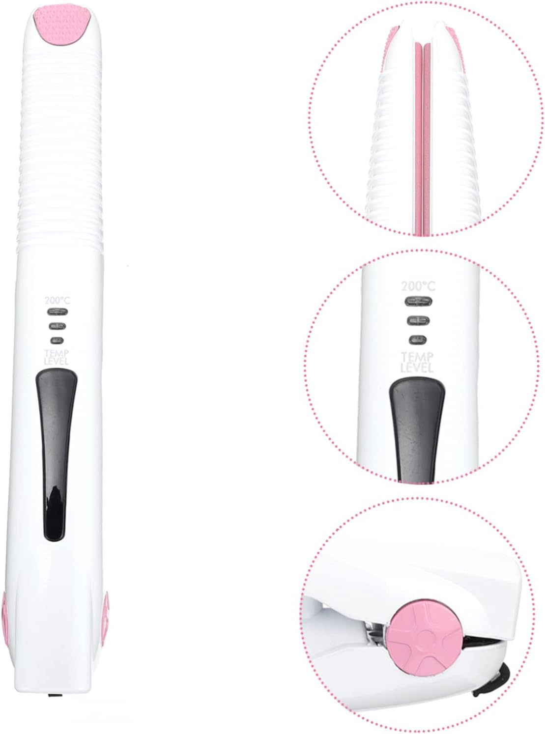 CANIGHT Portable USB Rechargeable Hair Straightener and Curler Temperature Mini Cordless Hair Styling Tool for Travel image number 3