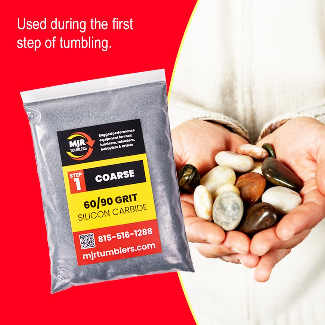 MJR Tumblers 1 LB Polish 60/90 Silicon Carbide Rock Refill Grit Abrasive Media Step 1 USA image number 2